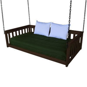 A & L Furniture VersaLoft Mission Hanging Daybed with Chain Daybed Twin / Rich Tobacco