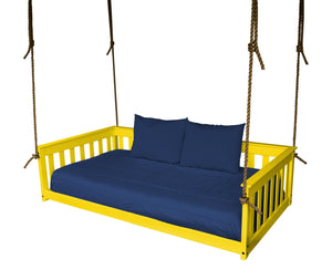 A & L Furniture VersaLoft Mission Hanging Daybed with Rope Daybed Twin / Canary Yellow