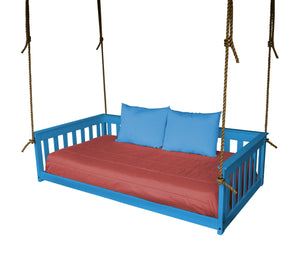 A & L Furniture VersaLoft Mission Hanging Daybed with Rope Daybed Twin / Caribbean Blue
