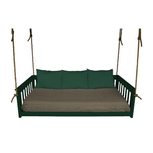 A & L Furniture VersaLoft Mission Hanging Daybed with Rope Daybed Twin / Dark Green