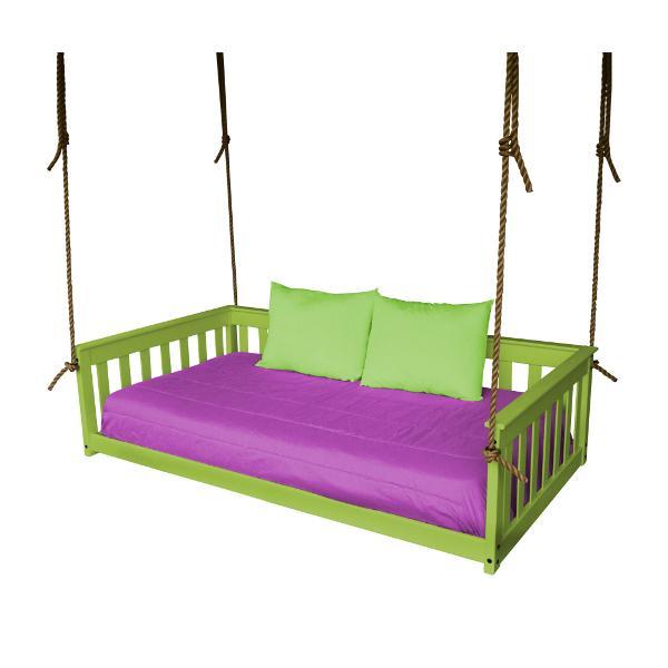 A &amp; L Furniture VersaLoft Mission Hanging Daybed with Rope Daybed Twin / Lime Green