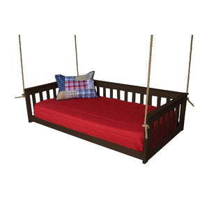 A & L Furniture VersaLoft Mission Hanging Daybed with Rope Daybed Twin / Rich Tobacco