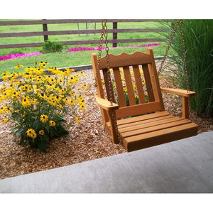 A & L Furniture Western Red Cedar 2ft Royal English Chair Swing Porch Swings Cedar