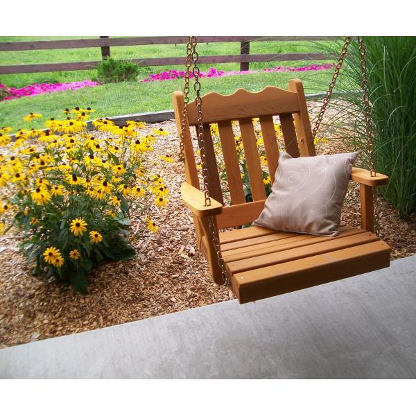 A &amp; L Furniture Western Red Cedar 2ft Royal English Chair Swing Porch Swings Unfinished