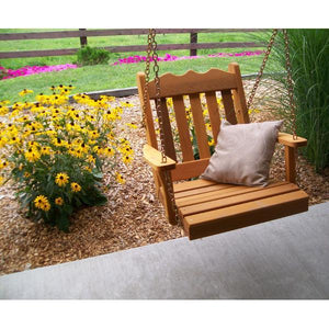 A & L Furniture Western Red Cedar 2ft Royal English Chair Swing Porch Swings Unfinished
