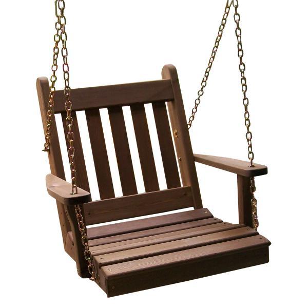 A &amp; L Furniture Western Red Cedar 2ft Traditional English Chair Swing Porch Swings Unfinished