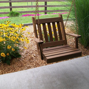 A & L Furniture Western Red Cedar 2ft Traditional English Chair Swing Porch Swings Unfinished
