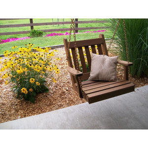 A & L Furniture Western Red Cedar 2ft Traditional English Chair Swing Porch Swings Unfinished