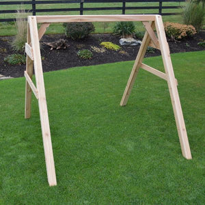 A & L Furniture Western Red Cedar 4x4 A-Frame Swing Stand for Swing or Swingbed (Hangers Included) Porch Swing Stands 4ft / Unfinished
