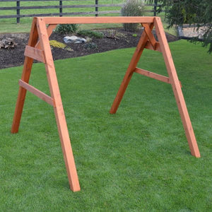 A & L Furniture Western Red Cedar 4x4 A-Frame Swing Stand for Swing or Swingbed (Hangers Included) Porch Swing Stands 4ft / Unfinished