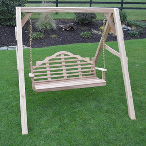 A & L Furniture Western Red Cedar 4x4 A-Frame Swing Stand for Swing or Swingbed (Hangers Included) Porch Swing Stands 4ft / Unfinished
