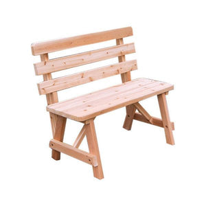 A & L Furniture Western Red Cedar Bench with Back Garden Benches 2ft / Unfinished
