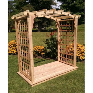 A & L Furniture Western Red Cedar Cambridge Arbor & Deck Porch Swing Stands 4ft / Unfinished