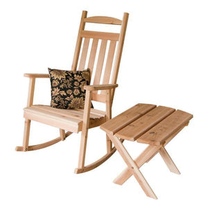 A & L Furniture Western Red Cedar Classic Porch Rocker Rocker Chair Unfinished