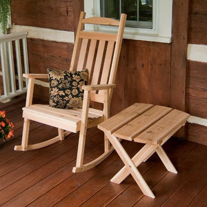 A & L Furniture Western Red Cedar Classic Porch Rocker Rocker Chair Unfinished