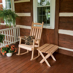 A & L Furniture Western Red Cedar Classic Porch Rocker Rocker Chair Unfinished