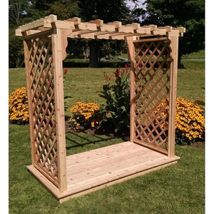 A & L Furniture Western Red Cedar Covington Arbor & Deck Porch Swing Stands 4ft / Unfinished