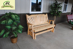 A & L Furniture Western Red Cedar Fanback Glider Gliders 4ft / Unfinished