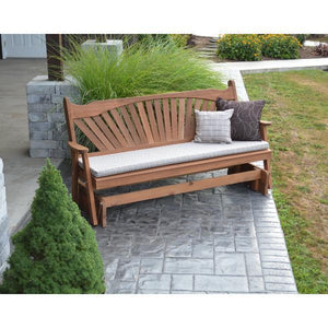 A & L Furniture Western Red Cedar Fanback Glider Gliders 4ft / Unfinished