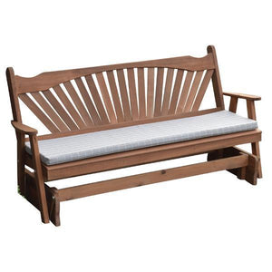 A & L Furniture Western Red Cedar Fanback Glider Gliders 4ft / Unfinished