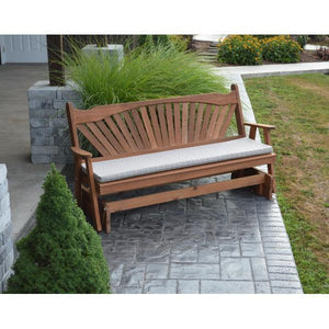 A & L Furniture Western Red Cedar Fanback Glider Gliders 4ft / Unfinished