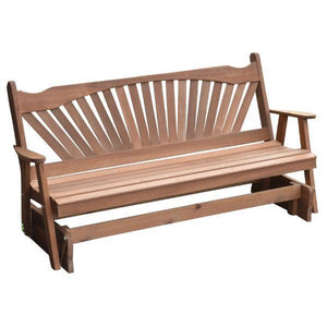 A & L Furniture Western Red Cedar Fanback Glider Gliders 4ft / Unfinished