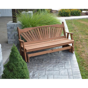 A & L Furniture Western Red Cedar Fanback Glider Gliders 4ft / Unfinished