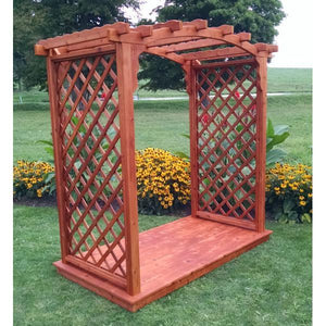 A & L Furniture Western Red Cedar Jamesport Arbor & Deck Porch Swing Stands 4ft / Unfinished