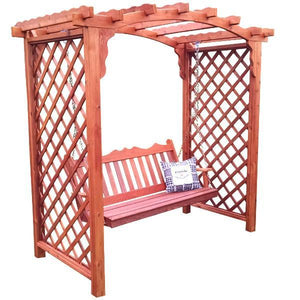 A & L Furniture Western Red Cedar Jamesport Arbor & Swing Porch Swings 5ft / Unfinished