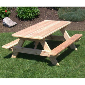 A & L Furniture Western Red Cedar Kids Picnic Table Picnic Table Unfinished / No