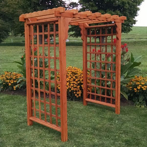 A & L Furniture Western Red Cedar Lexington Arbor Porch Swing Stands 4ft / Cedar