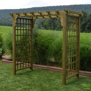 A & L Furniture Western Red Cedar Lexington Arbor Porch Swing Stands 4ft / Linden Leaf