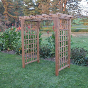 A & L Furniture Western Red Cedar Lexington Arbor Porch Swing Stands 4ft / Oak