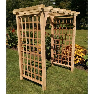 A & L Furniture Western Red Cedar Lexington Arbor Porch Swing Stands 4ft / Unfinished