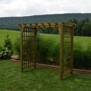 A & L Furniture Western Red Cedar Lexington Arbor Porch Swing Stands 4ft / Unfinished