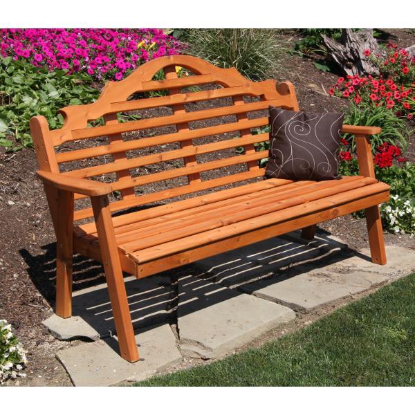 A &amp; L Furniture Western Red Cedar Marlboro Garden Bench Garden Benches 4ft / Unfinished