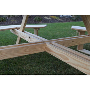 A & L Furniture Western Red Cedar Octagon Walk-In Table Picnic Table Unfinished / No