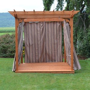 A & L Furniture Western Red Cedar Pergola with Deck & Swing Hangers Pergolas 6'x8' / Unfinished