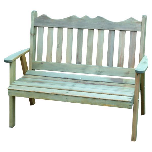 A &amp; L Furniture Western Red Cedar Royal English Garden Bench Garden Benches 4ft / Unfinished