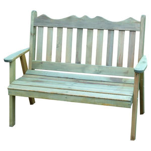 A & L Furniture Western Red Cedar Royal English Garden Bench Garden Benches 4ft / Unfinished