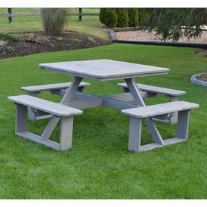 A & L Furniture Western Red Cedar Square Walk-In Table Picnic Table Unfinished / No