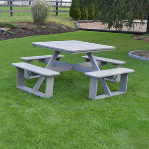A & L Furniture Western Red Cedar Square Walk-In Table Picnic Table Unfinished / No