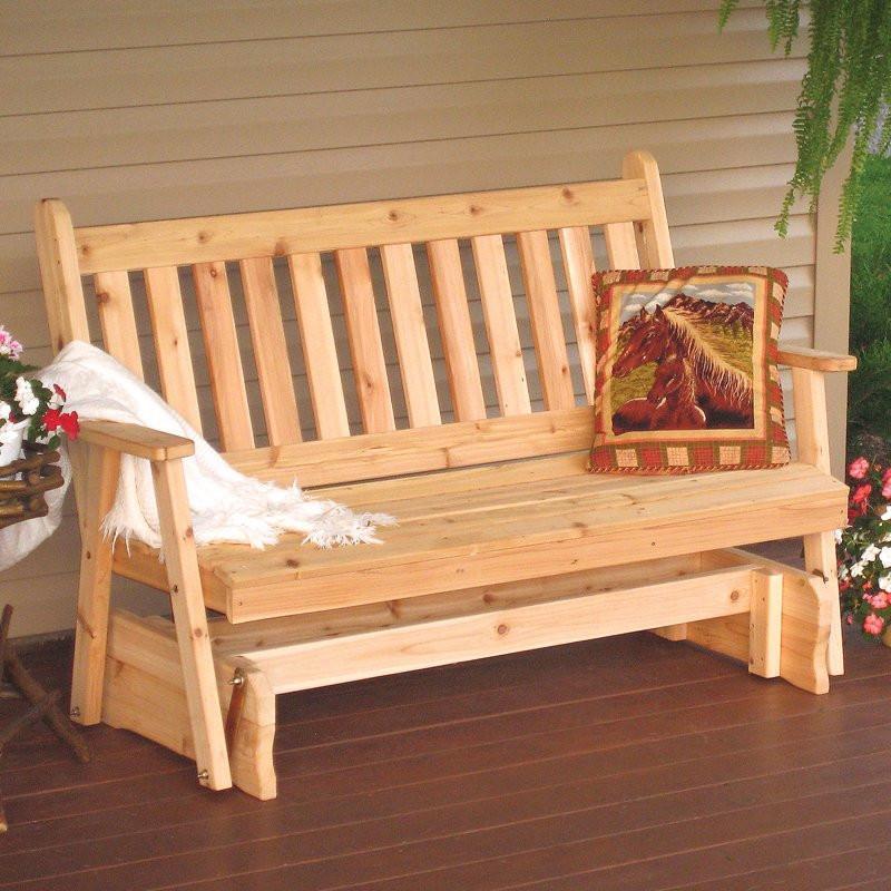 A &amp; L Furniture Western Red Cedar Traditional English Glider Gliders 4ft / Unfinished
