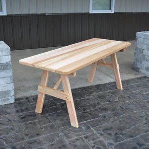 A & L Furniture Western Red Cedar Traditional Table Table 4ft / Unfinished / No