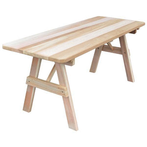 A & L Furniture Western Red Cedar Traditional Table Table 4ft / Unfinished / No