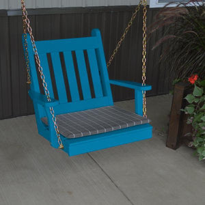 A & L Furniture Yellow Pine 2ft Traditional English Chair Swing Swings Unfinished