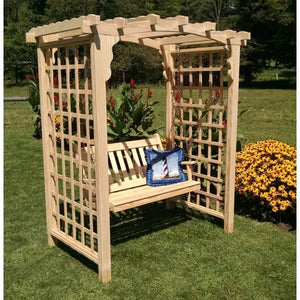A & L Furniture Yellow Pine Cambridge Arbor & Swing