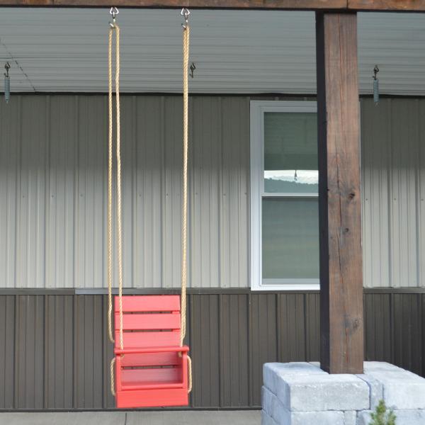 A &amp; L Furniture Yellow Pine Classic Baby Swing (Rope Included) Swings Unfinished