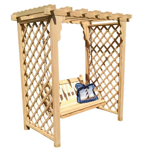 A &amp; L Furniture Yellow Pine Covington Arbor &amp; Swing Porch Swings 5ft / Unfinished