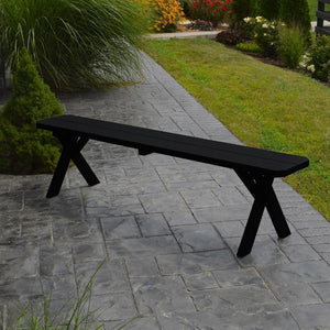 A & L Furniture Yellow Pine Crossleg Bench Picnic Bench 2ft / Unfinished